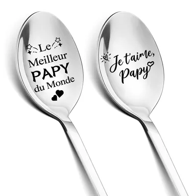 Kaffeelöffel mit Gravur, 2 Stück, Geschenk für Opa
