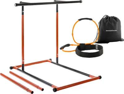 Zdjęcie produktu dla Zestaw do podciągania się i stacja fitness z instrukcją ćwiczeń oraz pas z taśmami oporowymi do ćwiczeń mięśni pośladkowych z instrukcją ćwiczeń InnovaGoods