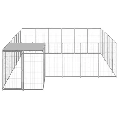Produktbild von vidaXL Hundezwinger Silbern 12,1 m² Stahl