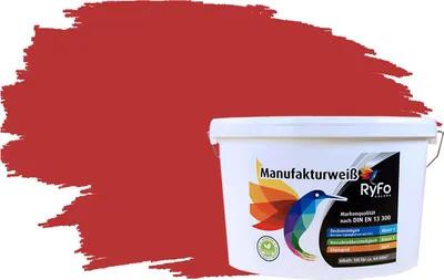 Produktbild von RyFo Colors Bunte Wandfarbe Manufakturweiß Cremerot 10l - weitere Rot Farbtöne und Größen erhältlich, Deckkraft Klasse 1, Nassabrieb Klasse 1