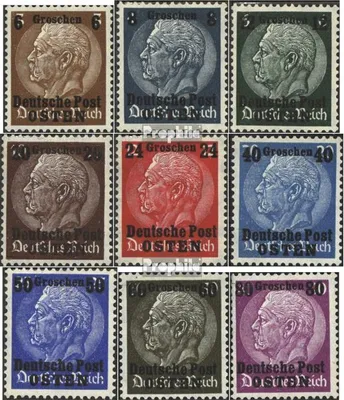 Produktbild von Briefmarken Generalgouvernement 1939 Mi 1-3,5-6,8-11 gestempelt Hindenburg