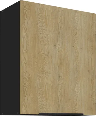 Produktbild von Küchen Hängeschrank 60 cm CREMONA Eiche hell + Schwarz matt Küche Küchenzeile Küchenblock Einbauküche