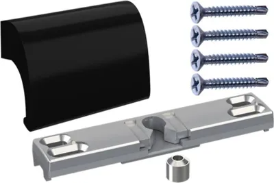 Produktbild von NAJDER Balkontürgriff Schwarz Aluminium mit Balkontürschnapper Festpfosten Balkongriff Balkontürschnapper Balkon Terrassentürgriff  (Schwarz RAL. 9005)