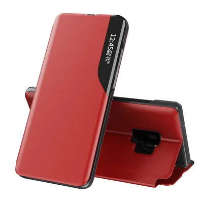 Obrázek produktu pro Pouzdro pro Galaxy S9, Smart View Okénko Flip StojánekPolyuretanKožené Ochranné Pouzdro pro Samsung Galaxy S9 červené