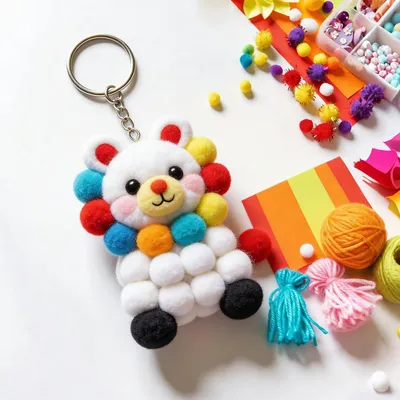 Produktbild von Bastel-Pompons bunt, 1-3 cm, 1000 Stück, für kreative Projekte