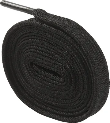 Immagine prodotto di INF Lacci piatti in poliestere e cotone, 5 paia Nero M