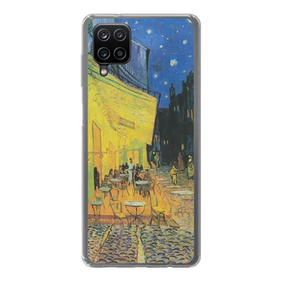 Produktbild von MuchoWow® Handyhülle Schutzhülle Hülle für Samsung Galaxy A12 Caféterrasse bei Nacht - Vincent van Gogh Silikon Softcase Handy Hülle - Bild