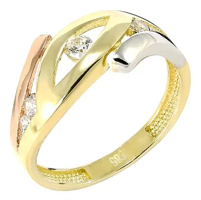 Produktbild von Glare957 Gold Ring mit Zirkoniumdioxid, 2,1 mm Ringbreite, 8,2 mm Oberseite