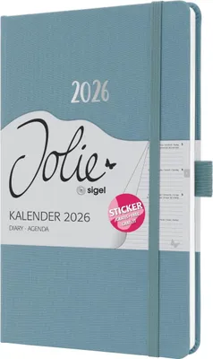 Image de sigel J6401 sigel Calendrier livre Jolie Feel 2026, textile, A5, bleu