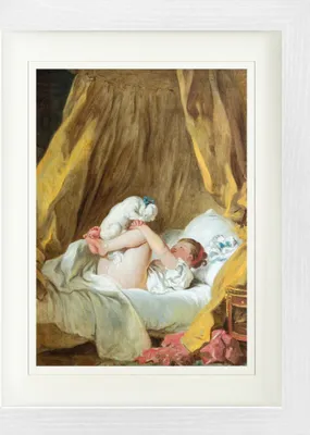 Produktbild von Jean-Honoré Fragonard Gerahmtes Bild Mit Edlem Passepartout | Wand-Bilder | Im Bilderrahmen - La Gimblette, Mädchen Mit Hund, 1770-1775 (40 x 30 cm)