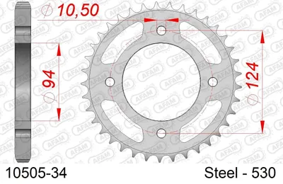 Produktbild von AFAM 10505-34 Kettenrad radseitig hinten