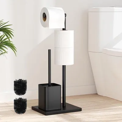 Produktbild von Toiletständer mit Toilettschwabber - Stahl - Schwarz