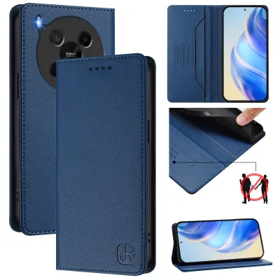 Obrázek produktu pro Kožené pouzdro pro ZTE Blade V70 Max/nubia V70 Max, flipové pouzdro s přihrádkami na karty, peněženkou a stojánkem Modrý