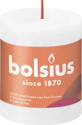 Obrázok produktu pre Bolsius Rustiko Shine, Valec, Biela, 32 h, 1 kusov