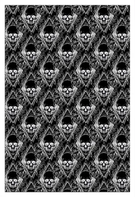 Produktbild von Wallario Wandbild aus Acryl, 90 x 60 cm, freischwebende Optik - Totenkopf-Muster