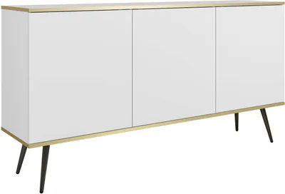 Produktbild von FURNLUX Anrichte Oro Weiss Und Schwarz 160cm / Hauptfarbe: Weiß / Abmessungen: 160 x 39 x 85 cm