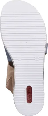 Produktbild von Rieker Damen Pantolette mehrfarbig Gummiband pflegeleicht Sommerschuh V3683, Größe:39 EU, Farbe:Mehrfarbig