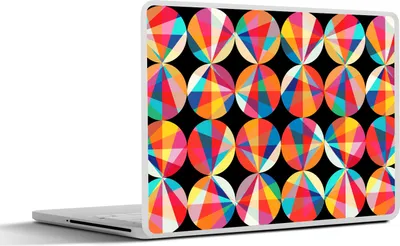 Produktbild von MuchoWow® Laptop Aufkleber Sticker Cover Regenbogen - Kreise - Muster 31x22.5 cm - Laptop-Deko