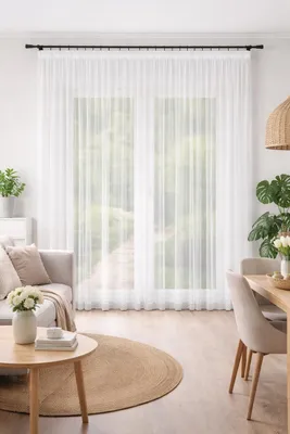 Produktbild von Fertig zum Aufhängen: Gerade Gardinen mit Strasssteinen, 400 x 250 cm, lange Gardinen für das Wohnzimmer, in Weiß