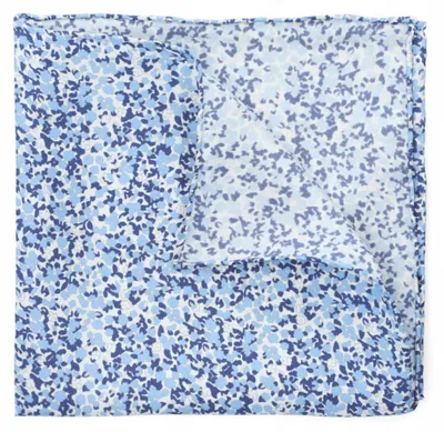 Produktbild von Lancerto M.1042 Einstecktuch Blau Gemustert Seide