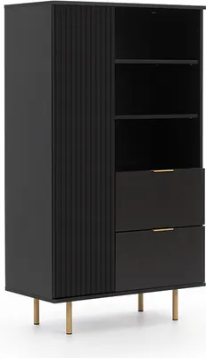 Produktbild von Highboard in matt schwarz NADOR-132