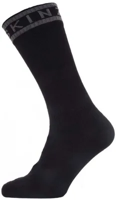 Produktbild von Sealskinz Waterproof Warm Weather Mid Length Sock With Hydrostop Black/Grey XL Fahrradsocken