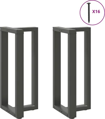 Image de Pieds de table de bar en T, 2 pièces, anthracite, 40 x 35 x (90-91) cm, acier