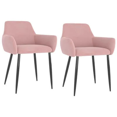 Image de Chaises à manger lot de 2 Rose Velours