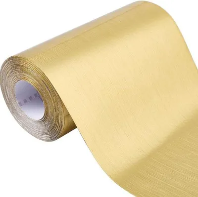 Zdjęcie produktu dla Samoprzylepna złota taśma do tapet 10 m x 9,9 cm – wodoodporna – dekoracja łazienki, kuchni i stołu