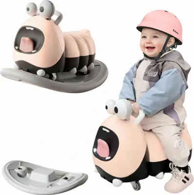 Produktbild von Kidiyana Kinder Rutschfahrzeug Rosa + Kinderhelm Rosa – 2in1 Sicherheits-Set – Rutschauto mit Schutzhelm für Jungen & Mädchen – ab 10 Monate