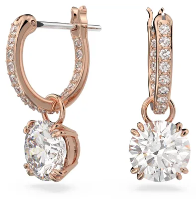 Image de Constella Drop Boucles d'oreilles de Swarovski - Blanc, couche d'alliage d'or rose
