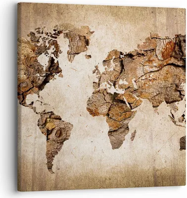 Produktbild von Bild auf Leinwand - Leinwandbild - Karte Welt modern - 30x30cm - Wand Bild - Wanddeko - Wandbilder - Leinwanddruck - Bilder - Kunstdruck - Wanddekoration - Leinwand bilder - Wandkunst - AC30x30-3590