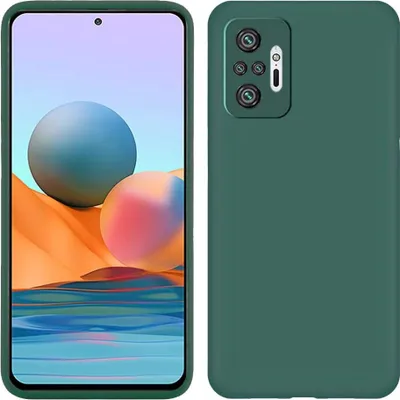 Produktbild von Redmi Note 10 Pro Hülle, Flüssig Silikon Weich Gummi Schutzhülle für Xiaomi Redmi Note 10 Pro /Note 10 Pro Max Nachtgrün
