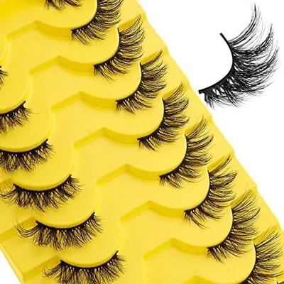 Produktbild von Falsche Wimpern Natürliche Halbwimpern 6D Fake Eyelashes 10 Paare, ZL35, 3/4 Katzenaugen-Wimpern, Dramatische, Flauschige, Wiederverwendbare Natürliche Wimpern