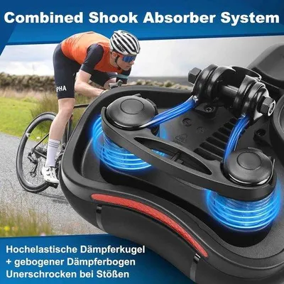 Productafbeelding van Fietszadel voor Dames en Heren, Ergonomisch, Ademend, Schokdempend, Comfortabel, Geschikt voor E-bike, MTB, Racefiets en Stadsfiets