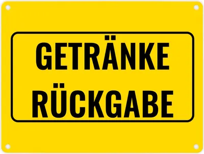 Produktbild von Metallschild in 15x20 cm mit Alkohol-Spruch Getränkerückgabe