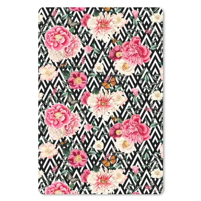 Produktbild von MuchoWow® Mauspad Mousepad Blumen - Rosa - Schmetterling 40x60 cm - Mousepads - Maus Mat - Pad - Mausunterlage - Schreibtisch Accesoire