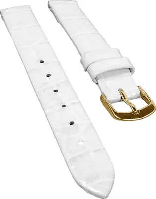 Produktbild von Herzog Louisiana Clip Damen | Uhrenarmband Leder weiss 20469G, Stegbreite:14mm