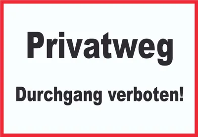 Produktbild von Privatweg Durchgang verboten Schild A0 Rückseite selbstklebend