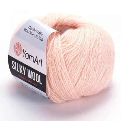 Produktbild von YarnArt Silky Wool 341 Lachsrosa – Edles Seidengarn mit Wolle, superweich & ideal für elegante Strickprojekte – 25g / 190m