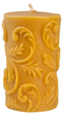 Produktbild von Bienenwachskerzen – Handgefertigte Dekorationen – 100% reines Bienenwachs – rauchfrei und langlebig – eine Geschenkidee (Zylinder mit Farnwedeln)