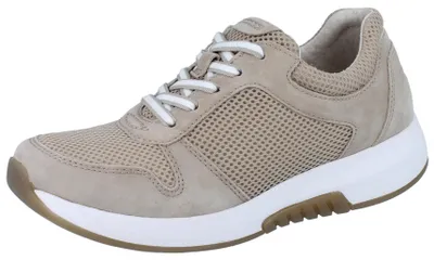 Produktbild von GABOR Rollingsoft Damen Sneaker beige Mesh Nubukleder - Größe: UK 4