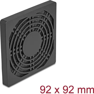 Obrázek produktu pro DELOCK Lüftergitter mit Staubfilter 92 x 92 mm schwarz