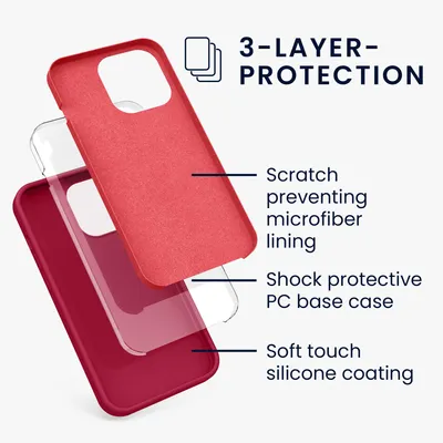 Produktbild von kwmobile Handyhülle für iPhone 13 Pro Hülle, für iPhone 13 Pro Case - Hülle Silikon - kabelloses Laden - Sweet Cherry
