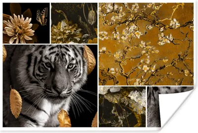 Produktbild von MuchoWow® Poster Gold - Schwarz - Kunst - Glitter 30x20 cm - Plakate - Print