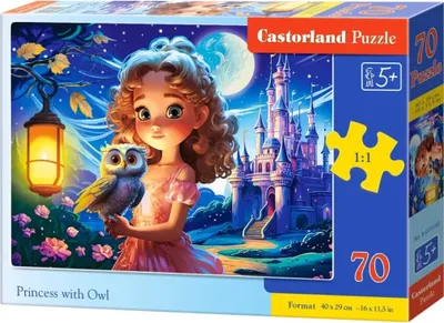 Produktbild von CASTORLAND Puzzle Princezna a sova 70 dílků