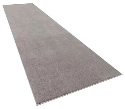 Image de Tapis lavable Salon Poils courts Couleur unie Style moderne Doux Gris Dimensions 80 x 300 cm
