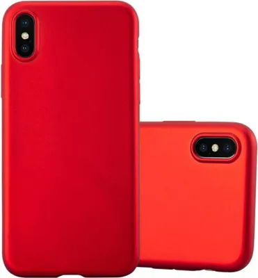 Produktbild von Cadorabo Schutzhülle für Apple iPhone X / XS Hülle in Rot Handyhülle TPU Silikon Etui Cover Case