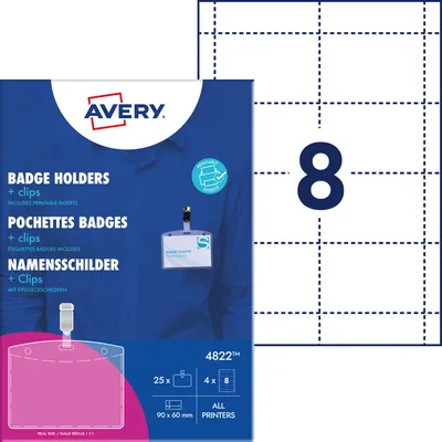 Obrázok produktu pre AVERY Namensschild mit Clip, 90 x 60 mm