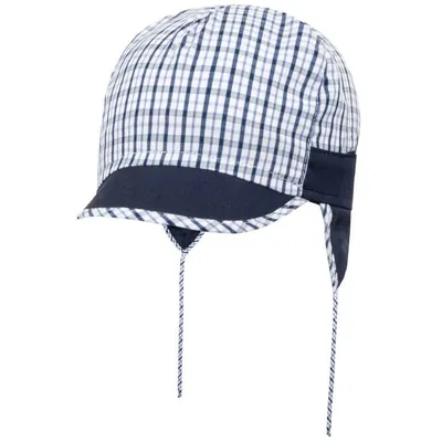 Produktbild von Jungen Babymütze Bindemütze Schirmmütze Sommermütze, Gr. 46, Dunkelblau-Blau